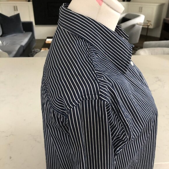 Mavi Jeans Co. Casual Lg Slv Button Down Cotton Striped Shirt Navy Wht Sz S NWOT - Picture 6 of 11